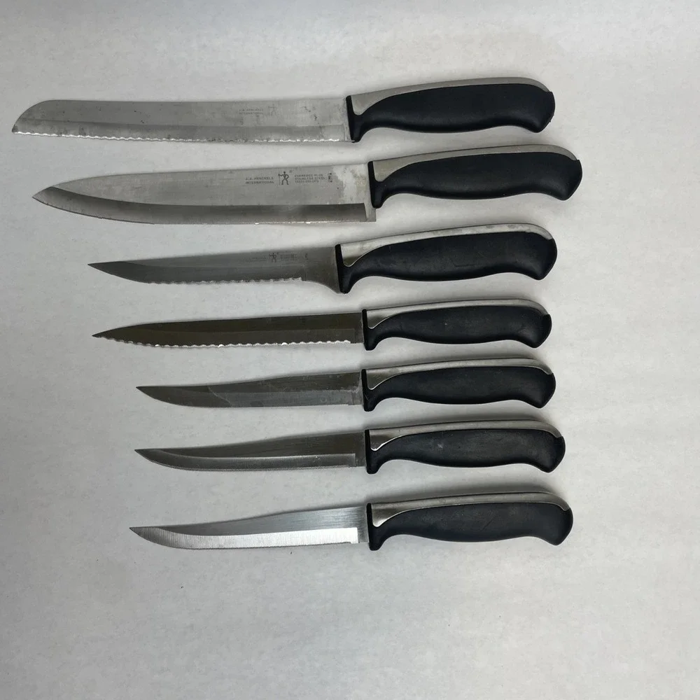 J.A. HENCKELS used knife lot - 7 total (see description for model numbers)